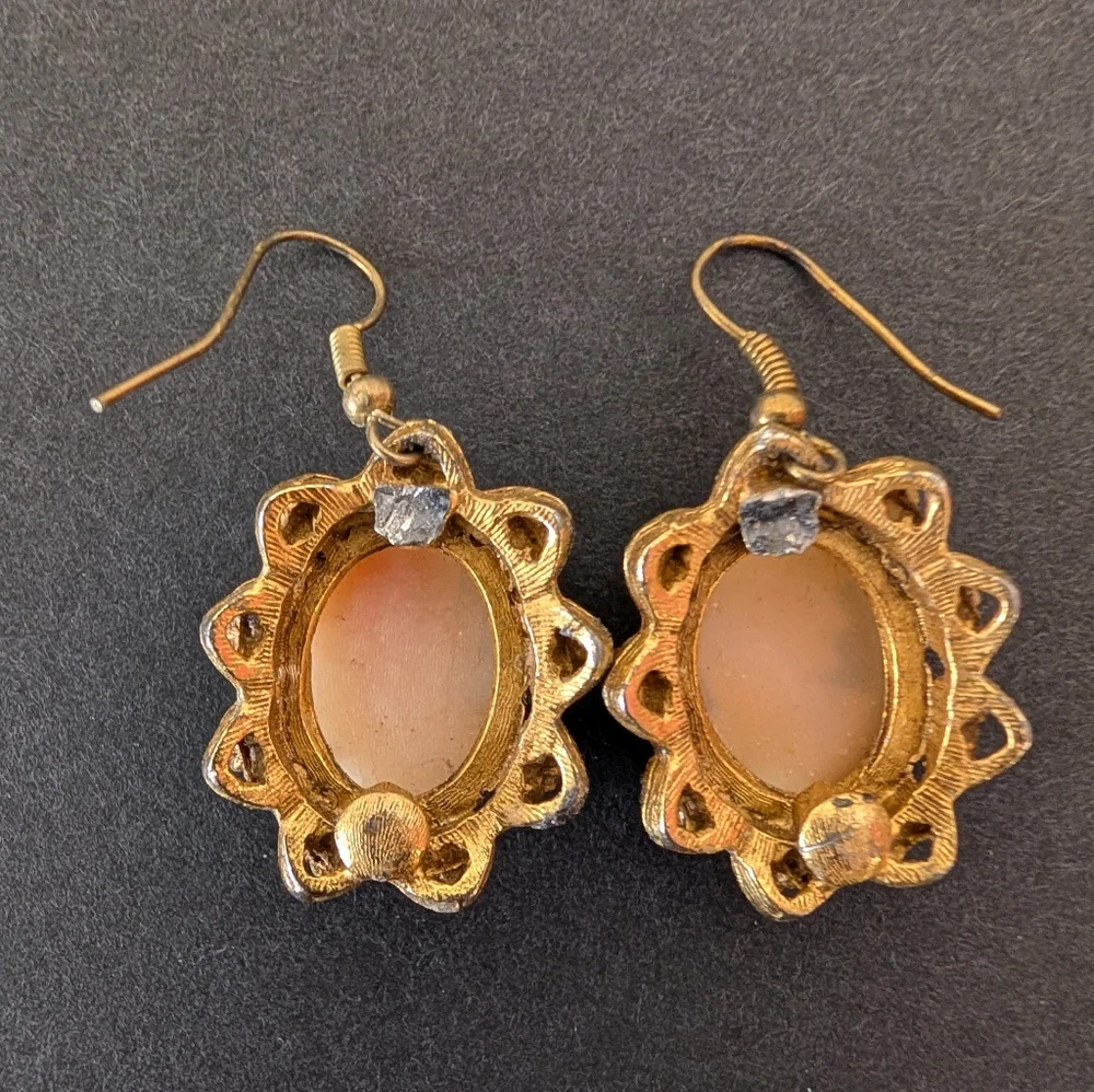 Vintage Cameo Earrings That Have Been Converted To Pierced Dangles